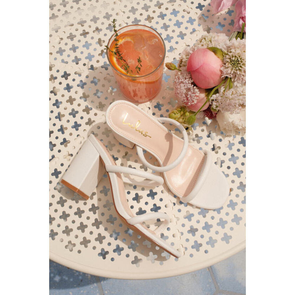Lulus Addien White High Heel Sandals - Size 9